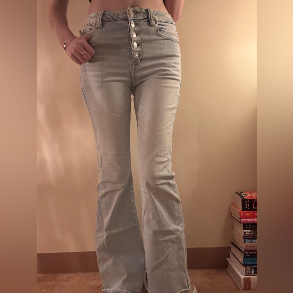 American Eagle Light Blue Denim Flare Jeans